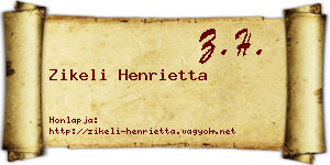 Zikeli Henrietta névjegykártya